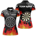 Personalized Flame 3D Dartboard Dart Quarter-Zip, Custom Dart Team VHM1091