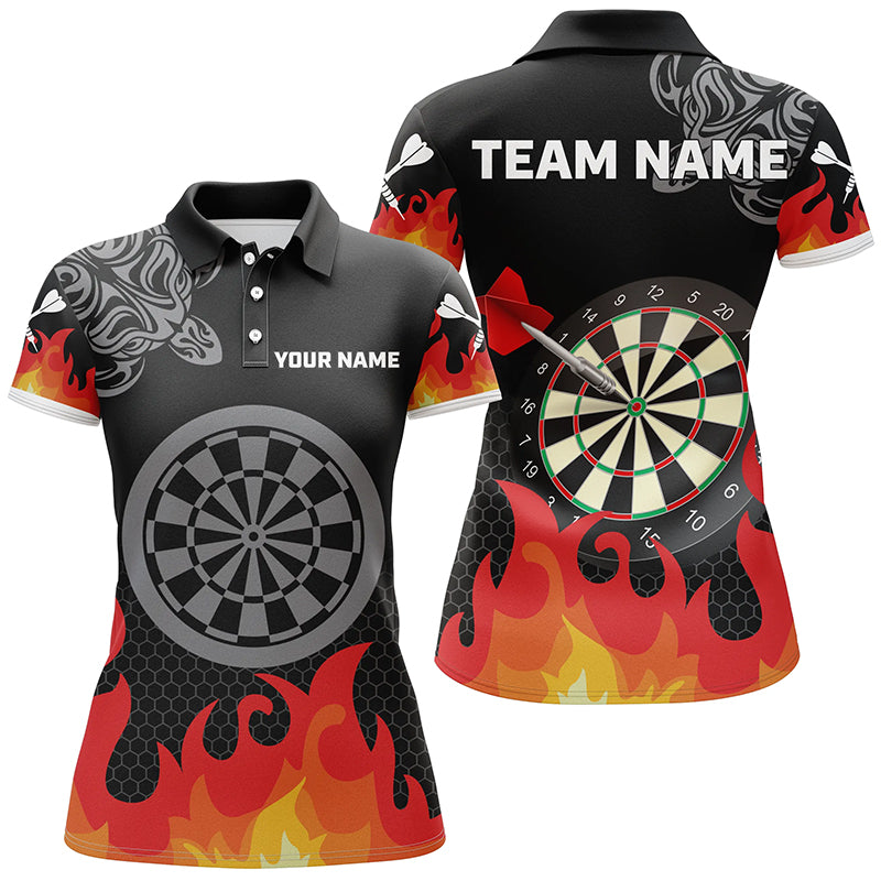 Personalized Flame 3D Dartboard Dart Quarter-Zip, Custom Dart Team VHM1091