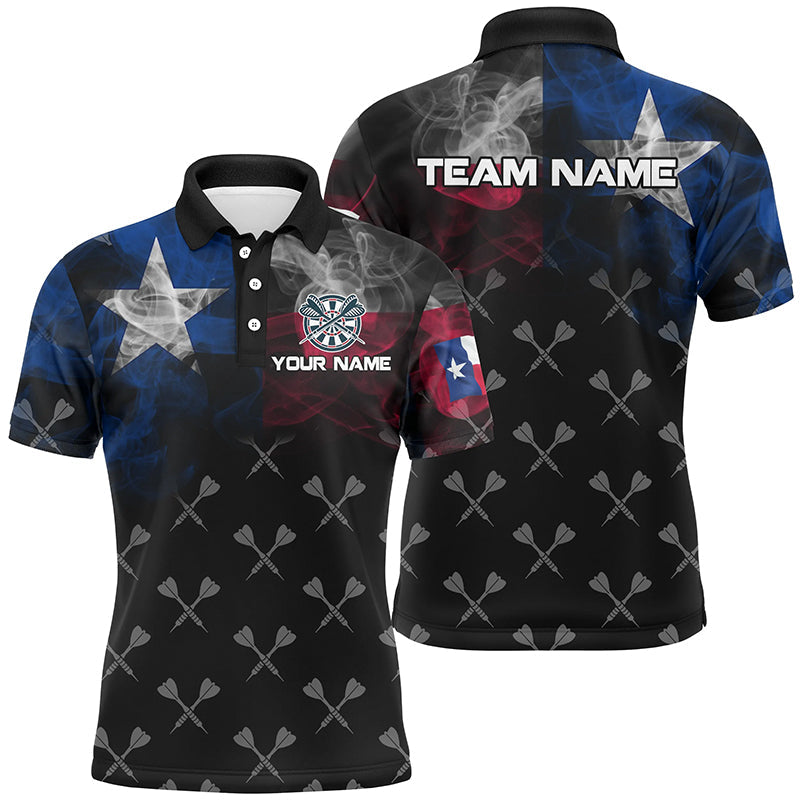 Personalized Smoke Texas Flag Dart Quarter-Zip, Patriotic Darts Dart VHM1093