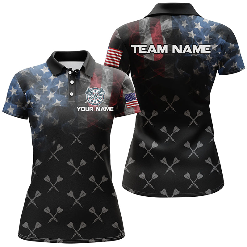 Personalized Smoke US Flag Dart Quarter-Zip, Patriotic Darts Dart VHM1094