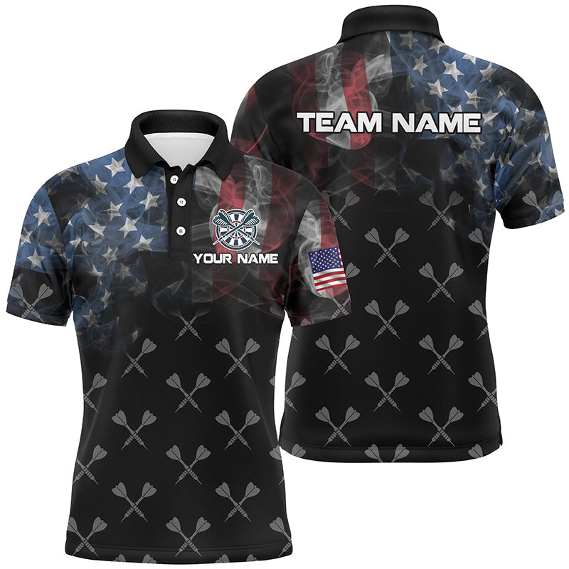 Personalized Smoke US Flag Dart Quarter-Zip, Patriotic Darts Dart VHM1094