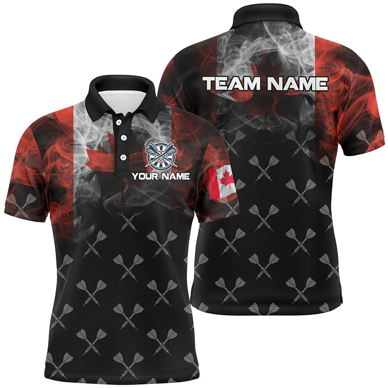 Personalized Smoke Canada Flag Dart Quarter-Zip, Patriotic Darts Dart VHM1095