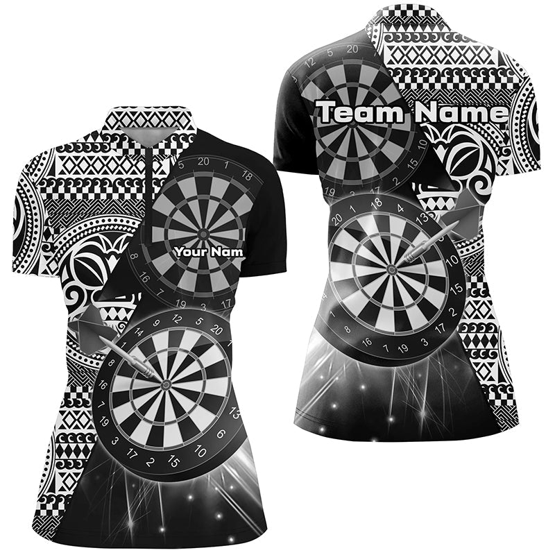 Personalized Tribal White Black Dart Quarter-Zip Dart Custom Dart Team VHM1146