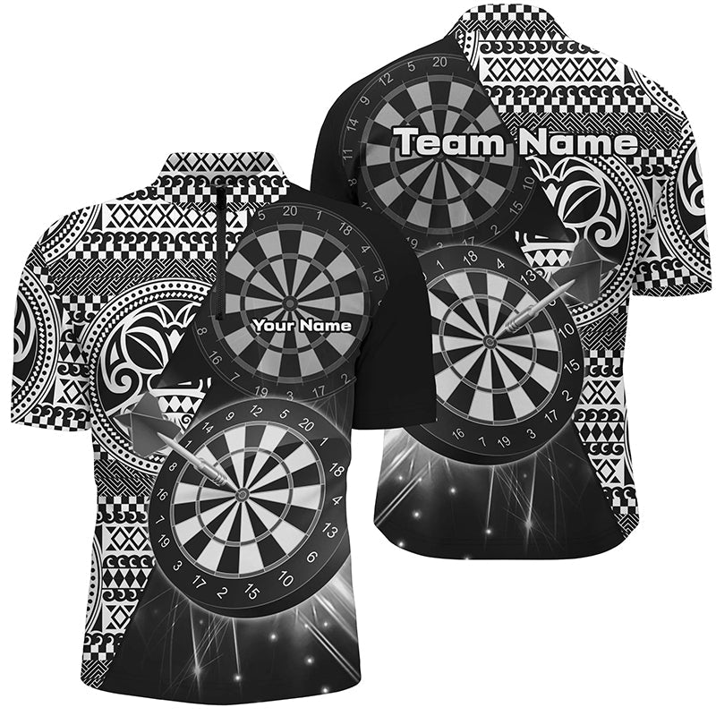 Personalized Tribal White Black Dart Quarter-Zip Dart Custom Dart Team VHM1146