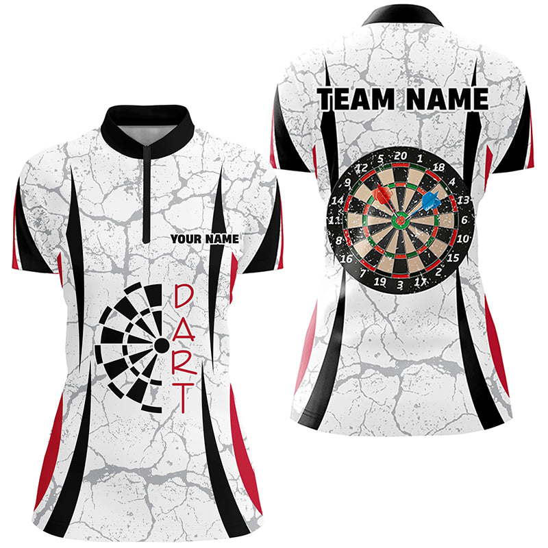 Personalized White Dart Quarter-Zip Custom Dart Dart Team VHM1148