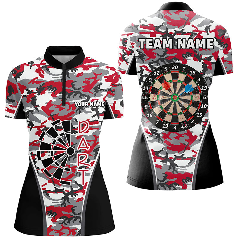 Personalized Red Camo Dart Quarter-Zip Custom Dart Dart Team VHM1149