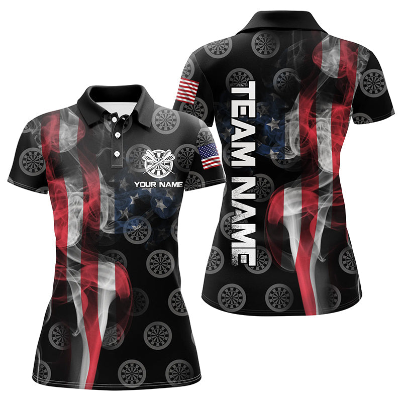 Personalized Smoke US Flag Dart Quarter-Zip, Patriotic Darts Dart VHM1100