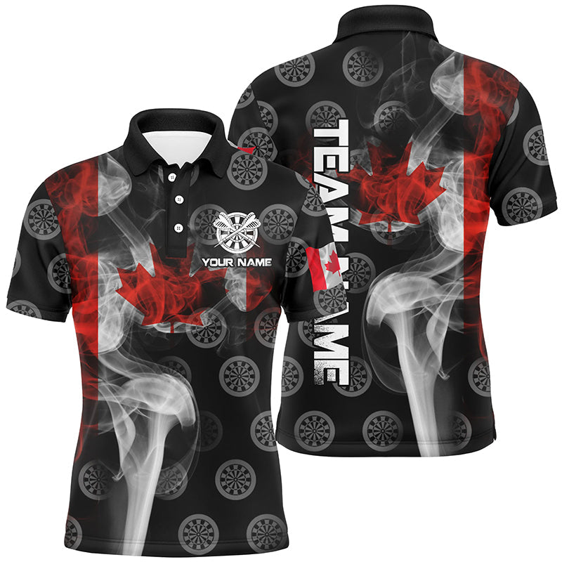 Personalized Smoke Canada Flag Dart Quarter-Zip, Patriotic Darts Dart VHM1101