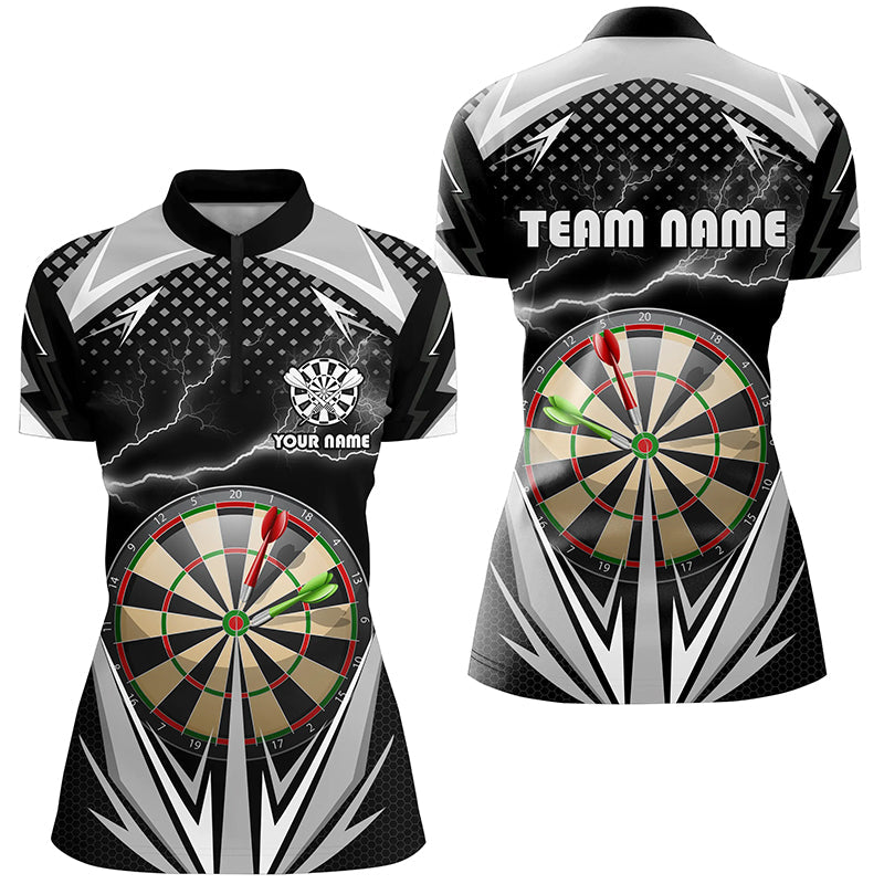 Personalized Thunder Black Dart Board Quarter-Zip Custom Dart Dart VHM1107