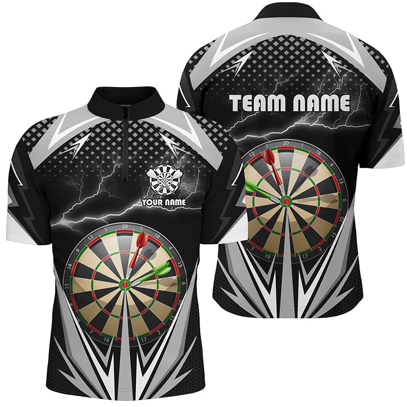 Personalized Thunder Black Dart Board Quarter-Zip Custom Dart Dart VHM1107