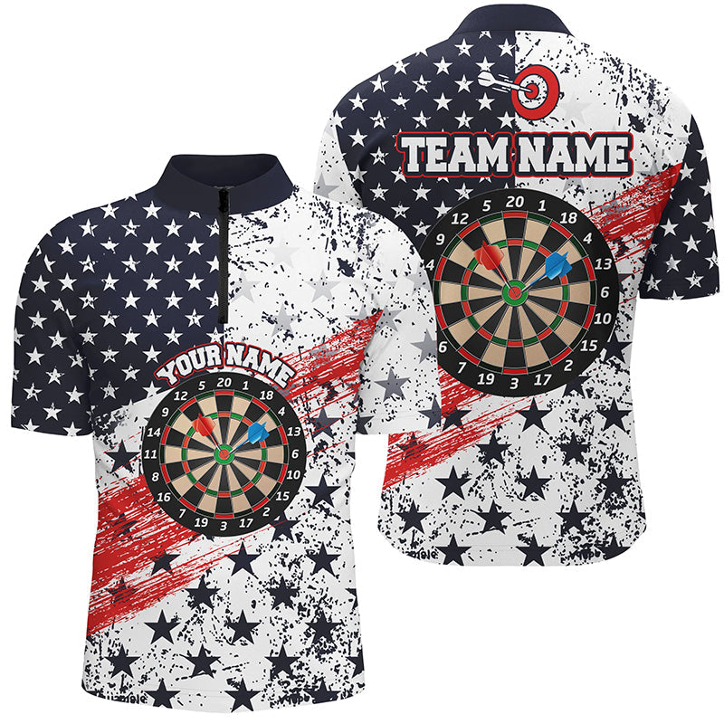 Personalized American Flag Darts Quarter-Zip Custom Dart Dart Team VHM1109