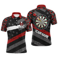 Personalized Red Camo American Flag Darts Quarter-Zip Custom Patriotic Dart VHM1113