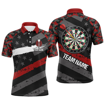 Personalized Red Camo American Flag Darts Quarter-Zip Custom Patriotic Dart VHM1113