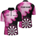 Personalized Pink Flame Darts Quarter-Zip Custom Dart Dart Team VHM1115