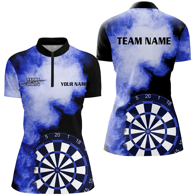 Personalized Blue Flame Darts Quarter-Zip Custom Dart Dart Team VHM1116