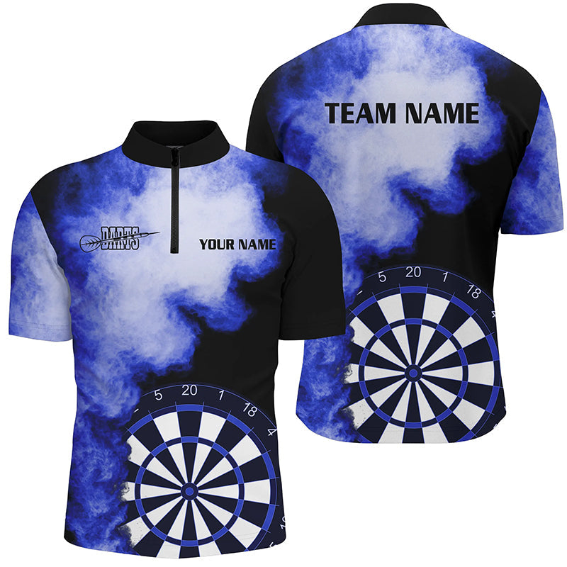 Personalized Blue Flame Darts Quarter-Zip Custom Dart Dart Team VHM1116