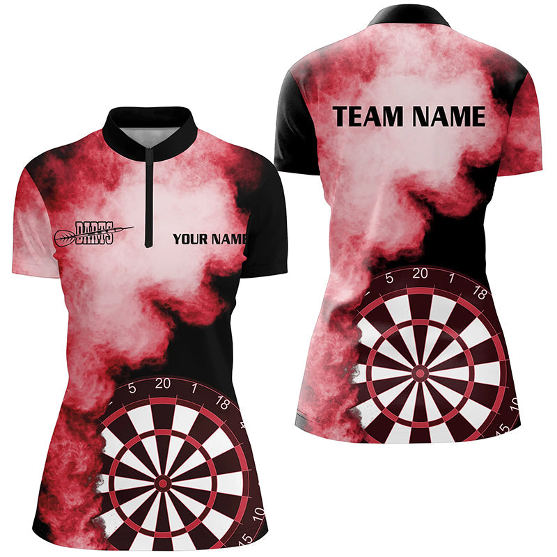 Personalized Flame Red Darts Quarter-Zip Custom Dart Dart Team VHM1117