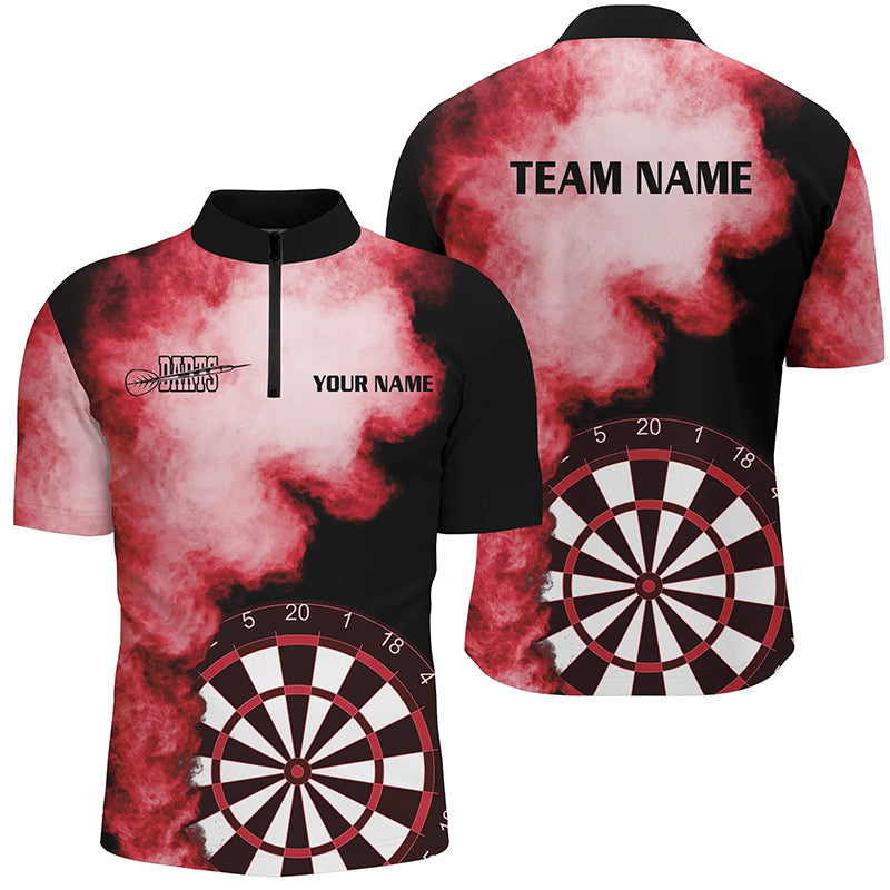 Personalized Flame Red Darts Quarter-Zip Custom Dart Dart Team VHM1117
