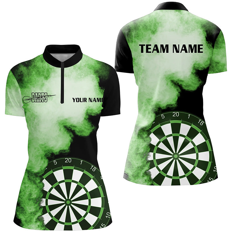 Personalized Green Flame Darts Quarter-Zip Custom Dart Dart Team VHM1118