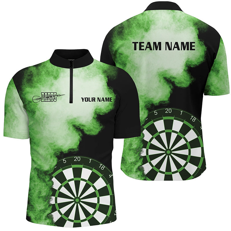 Personalized Green Flame Darts Quarter-Zip Custom Dart Dart Team VHM1118