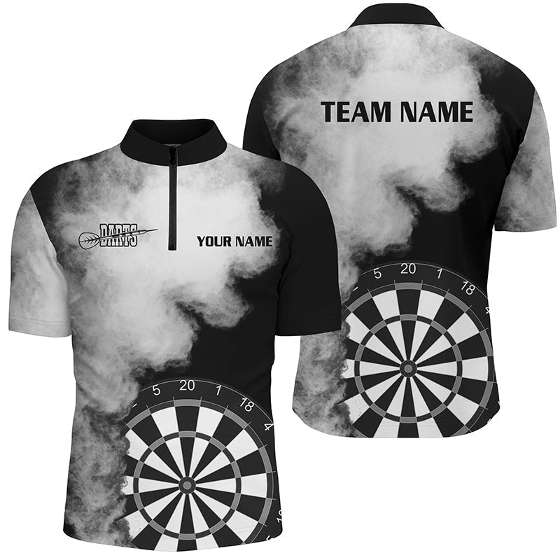 Personalized Black White Fire Dart Quarter-Zip Custom Dart Dart Team VHM1119