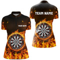 Personalized Fire Flame Dartboard Dart 3D Quarter-Zip, Custom Women Dart VHM1082