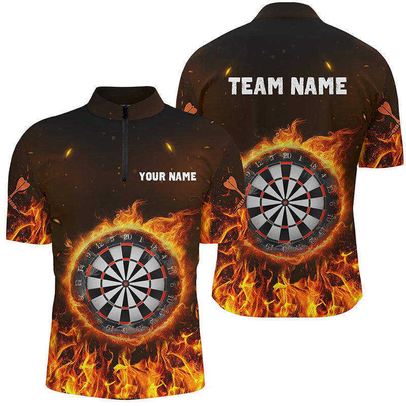 Personalized Fire Flame Dartboard Dart 3D Quarter-Zip, Custom Women Dart VHM1082