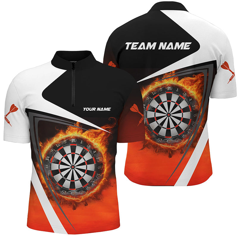 Personalized Fire Flame Dartboard Dart 3D Quarter-Zip, Custom Women Dart VHM1083