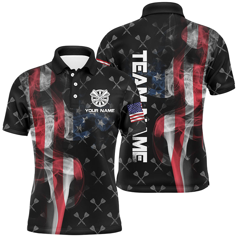 Personalized Smoke US Flag Dart Quarter-Zip, Patriotic Darts Dart VHM1096