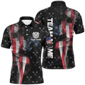 Personalized Smoke US Flag Dart Quarter-Zip, Patriotic Darts Dart VHM1096