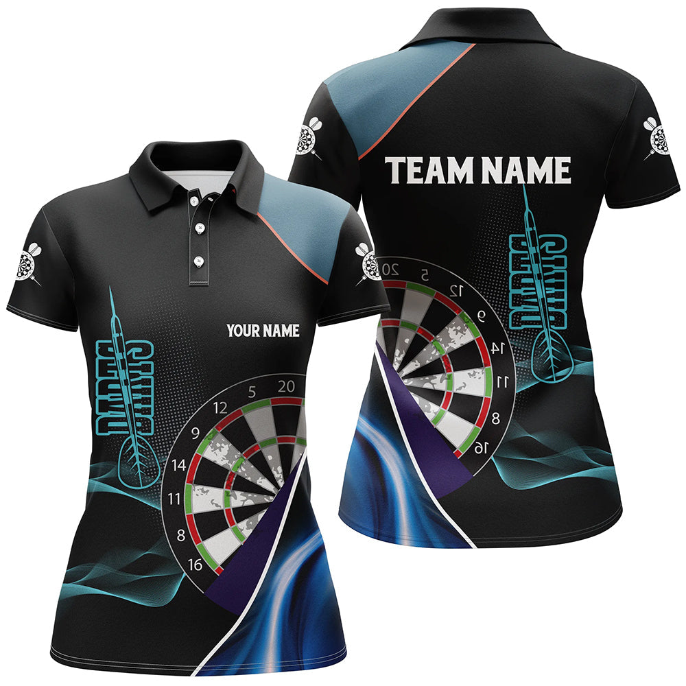 Personalized Blue Black 3D Darts Quarter-Zip Custom Dart Dart Team VHM1111
