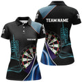 Personalized Blue Black 3D Darts Quarter-Zip Custom Dart Dart Team VHM1111