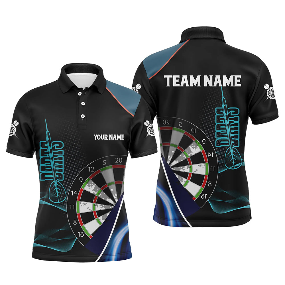 Personalized Blue Black 3D Darts Quarter-Zip Custom Dart Dart Team VHM1111