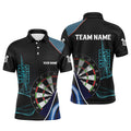 Personalized Blue Black 3D Darts Quarter-Zip Custom Dart Dart Team VHM1111