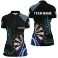 Personalized Blue Black 3D Darts Quarter-Zip Custom Dart Dart Team VHM1111