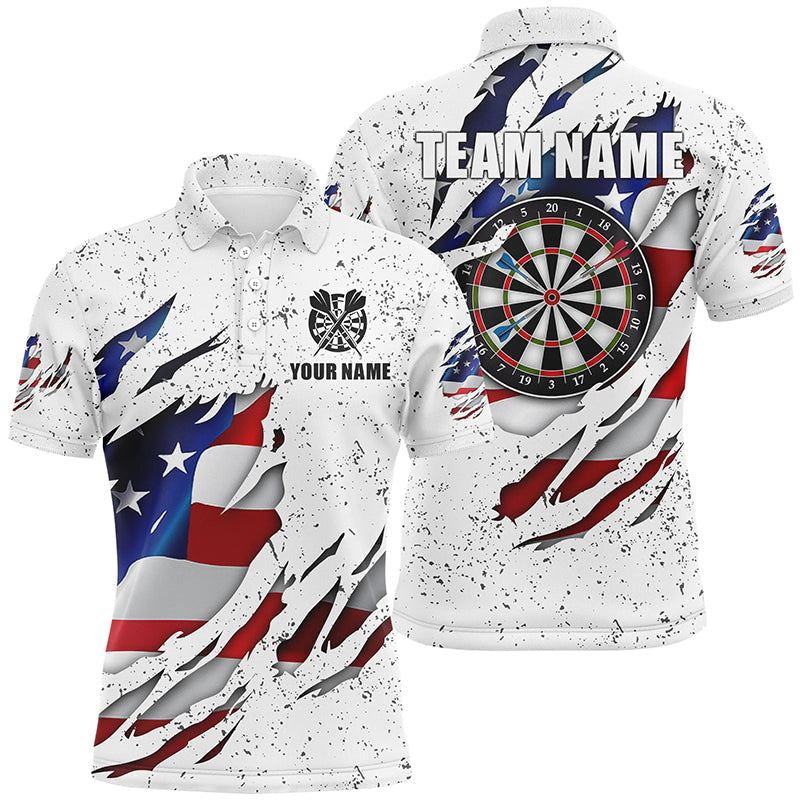 Personalized White Grunge American Flag Darts Custom Patriotic Dart VHM1114