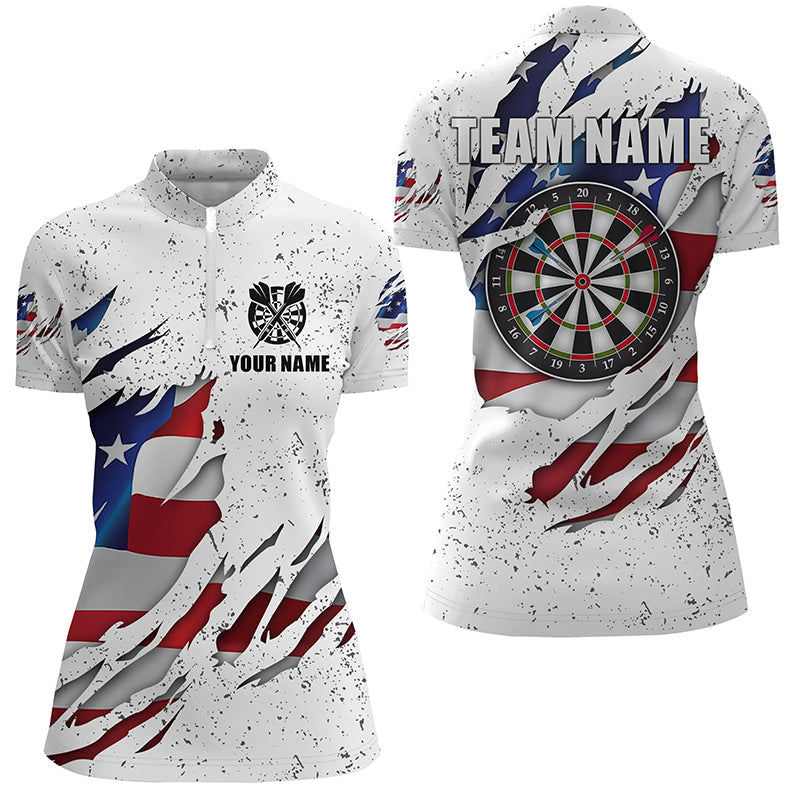 Personalized White Grunge American Flag Darts Custom Patriotic Dart VHM1114