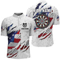 Personalized White Grunge American Flag Darts Custom Patriotic Dart VHM1114