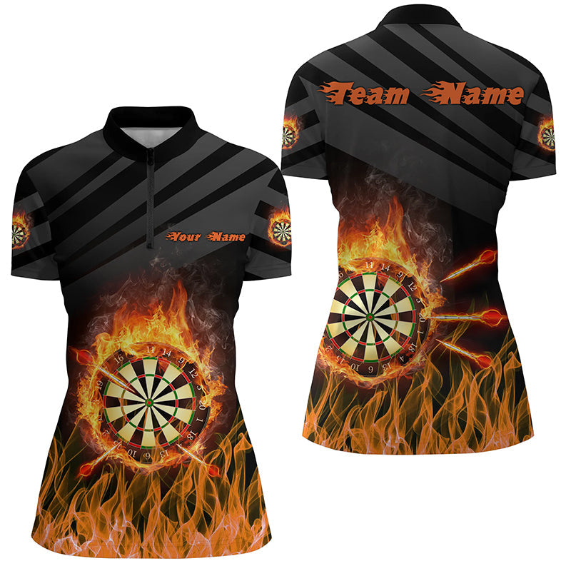Personalized Flame Dart Board Darts Quarter-Zip, Dart Custom Dart Team VHM1122