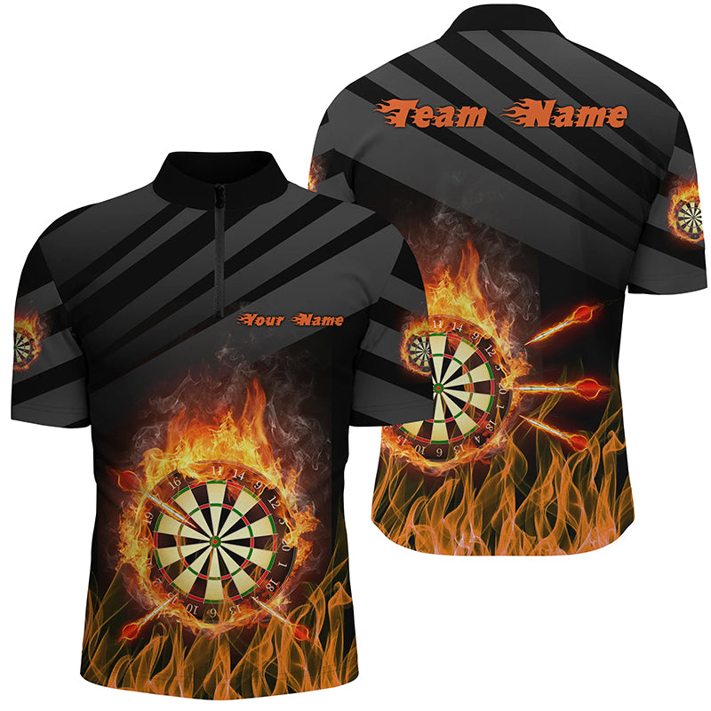 Personalized Flame Dart Board Darts Quarter-Zip, Dart Custom Dart Team VHM1122