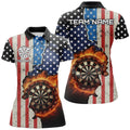 Personalized US Flag Flame Dartboard Dart 3D Quarter-Zip, Custom Women Dart VHM1077