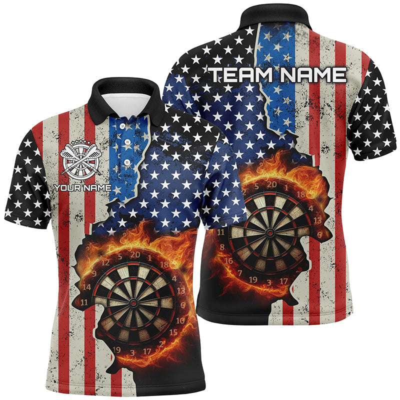 Personalized US Flag Flame Dartboard Dart 3D Quarter-Zip, Custom Women Dart VHM1077