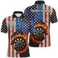 Personalized US Flag Flame Dartboard Dart 3D Quarter-Zip, Custom Women Dart VHM1077