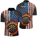 Personalized US Flag Flame Dartboard Dart 3D Quarter-Zip, Custom Women Dart VHM1077