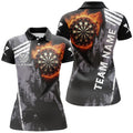 Personalized Grunge Black Flame Dartboard Dart Quarter-Zip Custom 3D Dart VHM1078