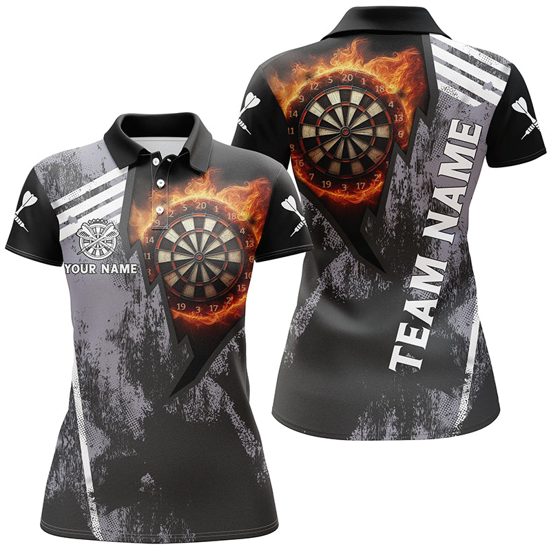Personalized Grunge Black Flame Dartboard Dart Quarter-Zip Custom 3D Dart VHM1078