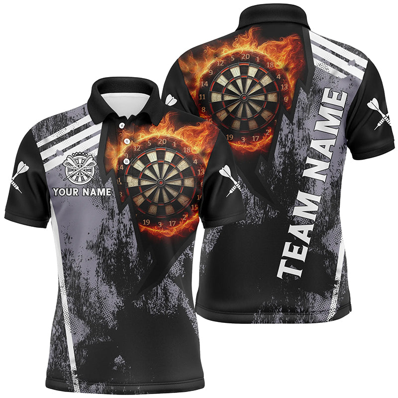 Personalized Grunge Black Flame Dartboard Dart Quarter-Zip Custom 3D Dart VHM1078