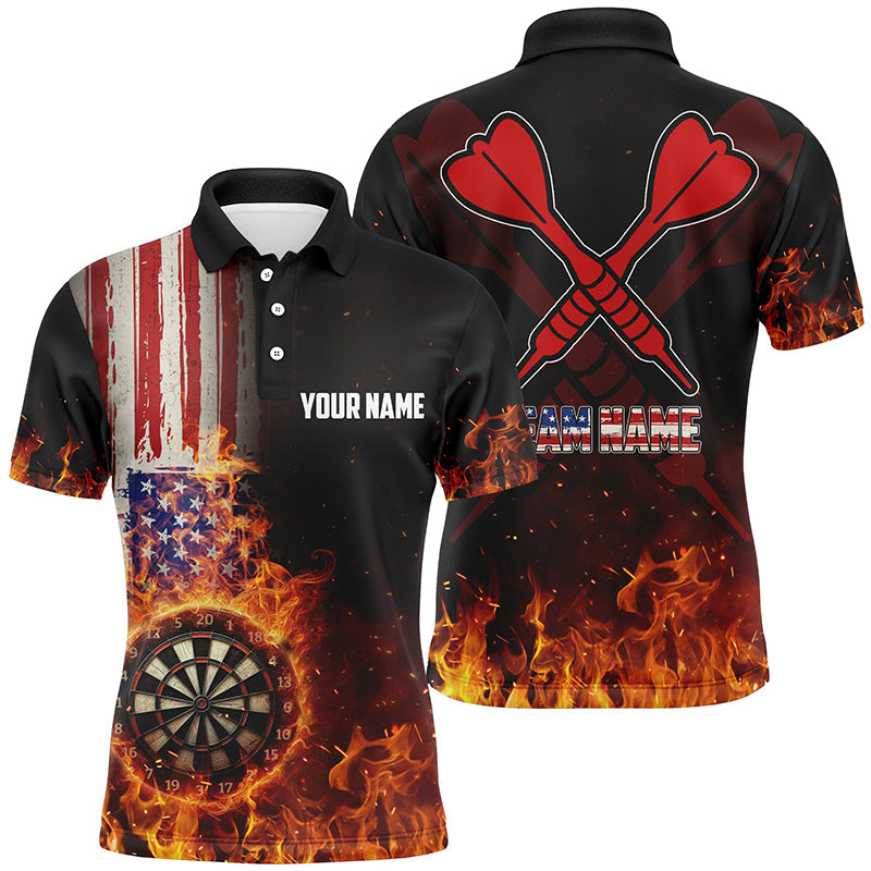 Personalized US Flag Fire Dartboard Dart 3D Quarter-Zip, Patriotic Women Dart VHM1079