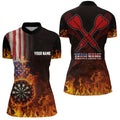 Personalized US Flag Fire Dartboard Dart 3D Quarter-Zip, Patriotic Women Dart VHM1079