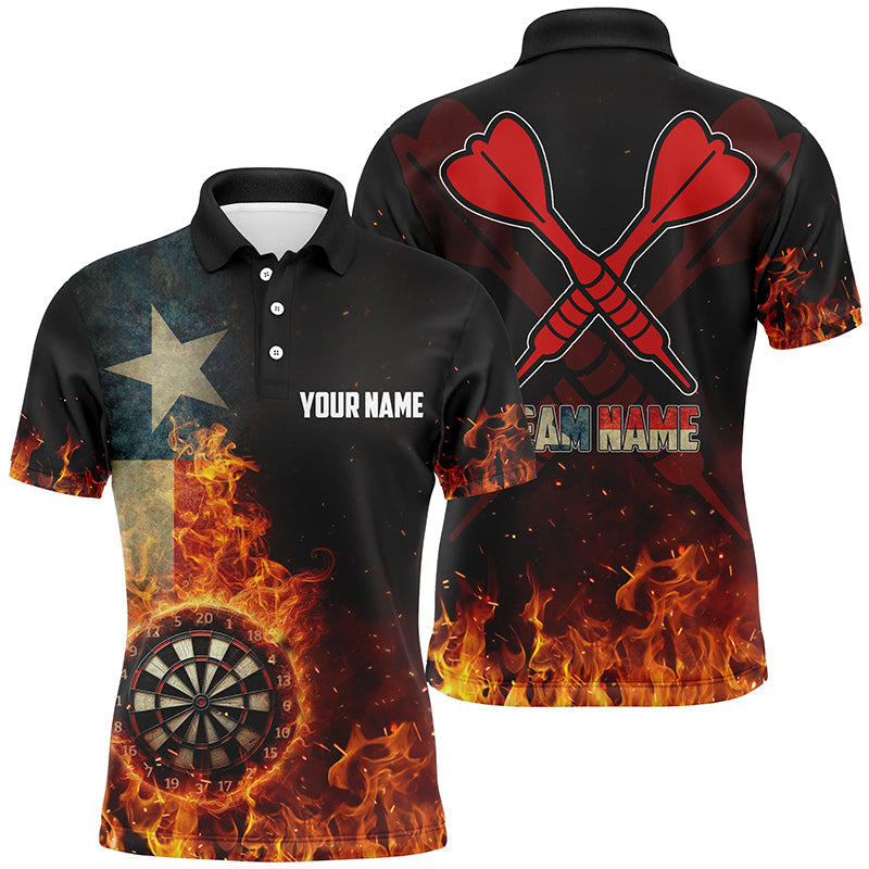 Personalized Texas Flag Fire Dartboard Dart Quarter-Zip, Patriotic Women Dart VHM1080